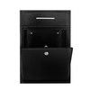 Adiroffice Large Wall Mountable Mailbox with Key Lock ADI631-04-BLK